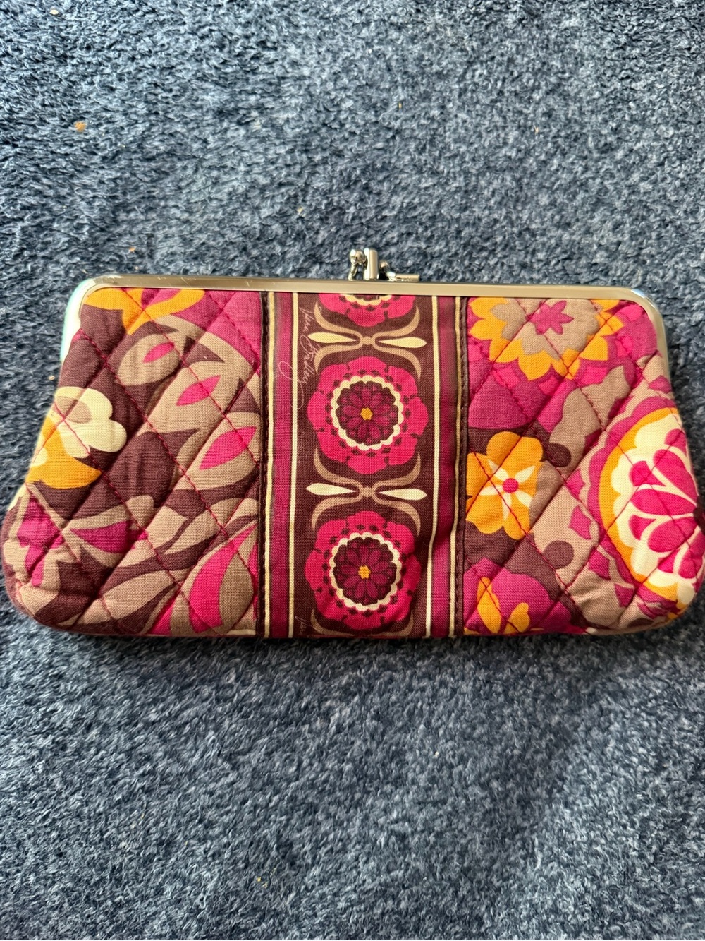 Vera Bradley Quilted Floral Kiss-Lock Clutch in Carnaby Print